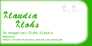 klaudia klohs business card
